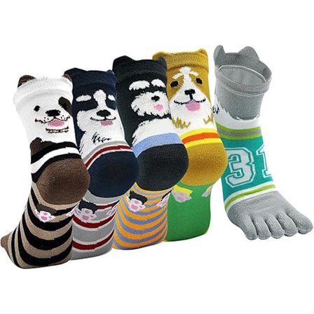 Dame sokker med tæer, 5 par (36-40) Bomuld Sport Separate Tæer S-FA11-