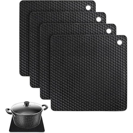 Silikon Grytlappar (Set om 4) - Mångsidiga - Värmebeständiga upp till 240°C - Högkvalitativa silikon grytlappar för kastruller och stekpannor