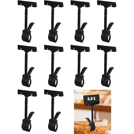 Roterende prisskilt holder, plastik prisskilt, etiketklips prisholder, prisskilt kortholder, metal etiketklips, plastik etiket holder til at placere, 