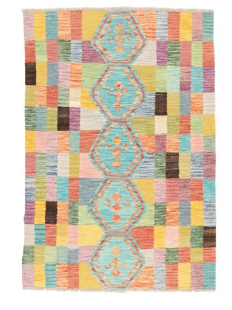 Kilim Berber Style Rug Hand Woven 125X182 Orange/Brown Afghanistan