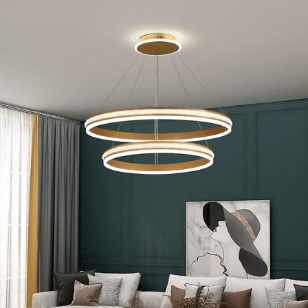 LED-riipusvalaisin 40+60cm 1-lampun rengaspyöreä himmennettävä
