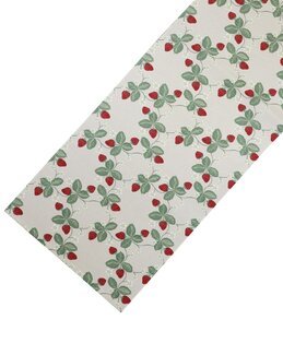 Kaitaliina Kesäinen painetulla mansikkakuviolla Pellava