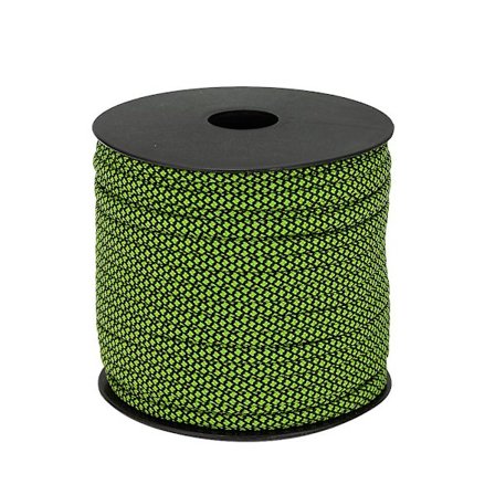 50m Lys Sterk Flerfunksjonell 7-tråds Tau Klesline Fallskjermtau Telttau For Camping Innendørs Utendørs (svart Grønn)
