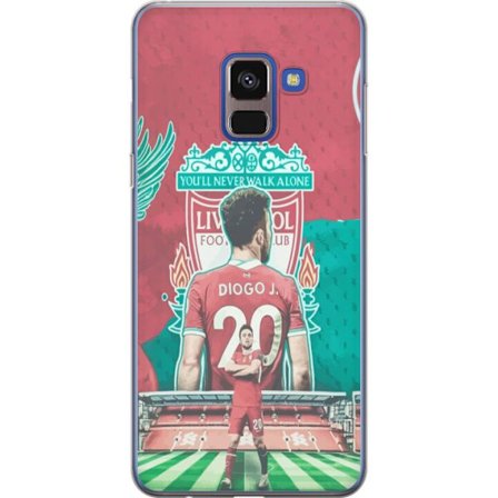 Kompatibelt Mobilskal till Samsung Samsung Galaxy A8 (2018) Liverpools fotbollsspelare Diogo J med nummer 20 framför klubbemblem You'll Never Walk Al