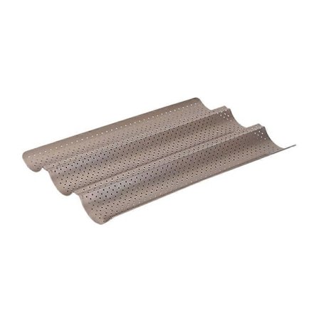 Baguette Brødform Non-Stick Bølgeformet Baguetteform Perforert Baguette Bakebrett for Surdeig Italiensk Brød