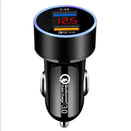 Auton laturi Double USB SuperSnab 22.5W 2.4A QC 3.0