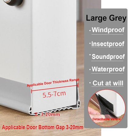 100cm Dør Bund Tætningsliste Støjreduktion LARGE GRÅ