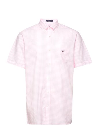 Reg Broadcloth Gingham Ss Bd Kortermet Skjorte Rosa GANT*Betinget Tilbud