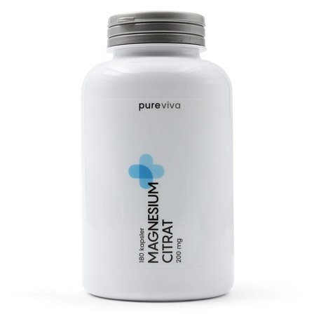 Pureviva Magnesium Citrat 200 mg 180 kaps., Helse & Madvarer, Mineraler, Magnesium