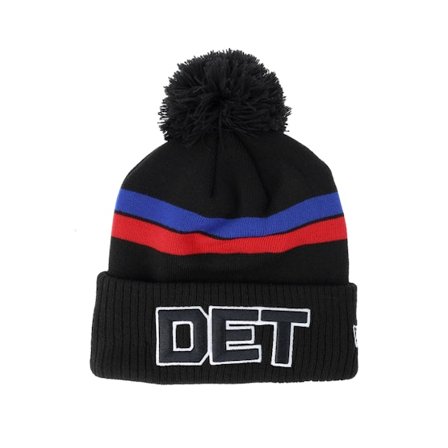 New Era - NBA Noir pom Bonnet - Detroit Pistons NBA Statement Knit Black Pom @ Hatstore
