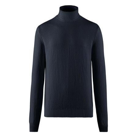BomBoogie Wool Cotton Blend Tricot Turtleneck Blå, Herre Rullekraver