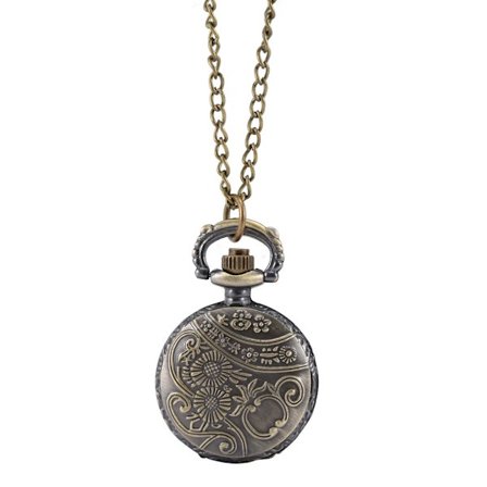 Mode Vintage Retro Kvarts Watch Hjort Carving Tröja Kedja Halsband Hänge Klocka Gåvor