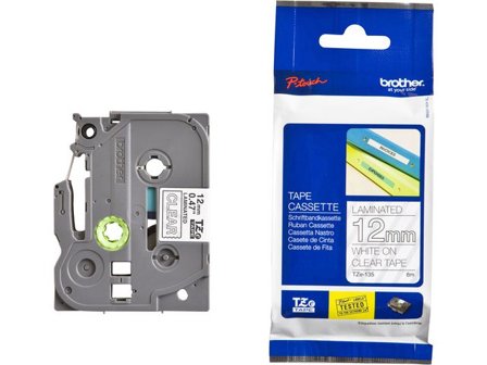 BROTHER Tape TZE135 12mm vit på klar - Lyreco - Kontorsmaskiner - Märkmaskiner och tape - Tape - Brother TZ