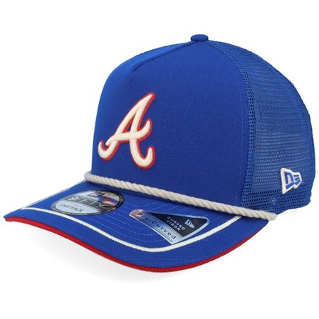 New Era - Atlanta Braves Vintage Team Rope 9FIFTY Royal A-Frame Trucker Trucker Blue Cap - MLB @ Hatstore
