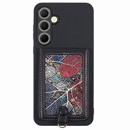 För Samsung Galaxy A55 5G Mobilskal med Galaxy Kortficka Ställ RFID-skydd - D