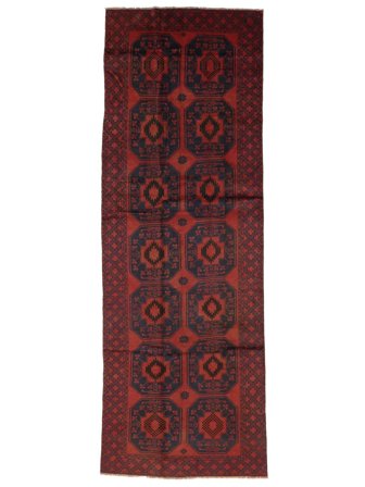 136X390 Tapis D'orient Baloutche De Couloir Noir/Rouge Foncé (Laine, Afghanistan)