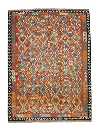 Kilim Afghan Old Style Rug 259X348 Brown/Dark Red Large Wool, Afghanistan