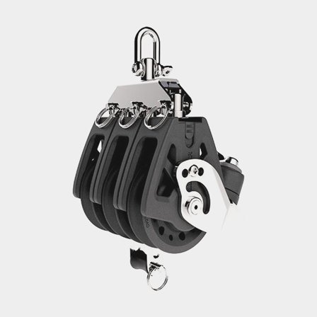 Triplas con grillete Lewmar Synchro 50, fijo/giratorio, con cojinetes deslizantes, con mordaza y boza, para cabos Ø6 - 10 mm