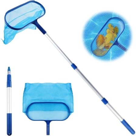 Uima-altaan lehtien haavi teleskooppivarrella, hienosilmäinen verkko, uima-altaan puhdistustyökalut, DEBUNS