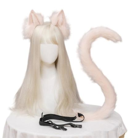 Aikuisten naisten kissan korvat ja häntäasu – mustan kissan Halloween- set ja Cosplay-tarvikesarja color 2