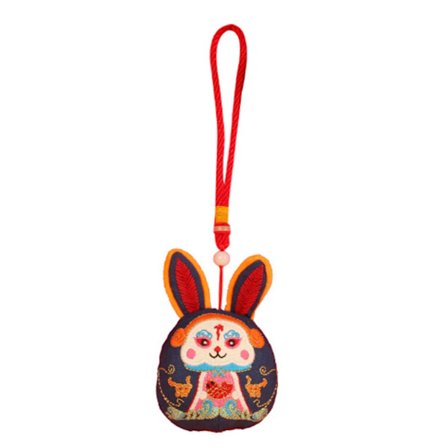 Nyår Kinesisk Zodiac Tyg Kanin Plyschleksak Bunny Maskot Plyschdockor Hänge fyllt för barn Nyårspresent