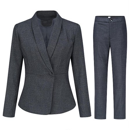 Yynuda kvinners 2-delers kontordame Slim Fit forretningsdress (blazer + bukse)