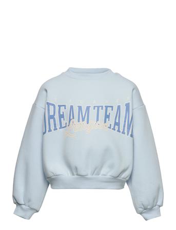 Sweatshirt Love Crewneck Print Sweatshirt Trøje Blå Lindex