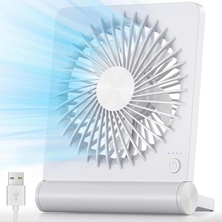 USB-vifte, kraftig vind, ultra stille, liten skrivebordsvifte, 220° vippebar, 3 hastigheter justerbar USB-C-drevet personlig vifte for hjemmekontor, 