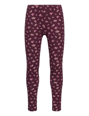 Leggings Rib Aop Flowers Leggings Lilla Lindex*Betinget Tilbud