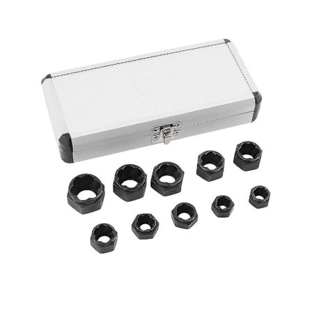 Sett med skrutrekkere for fjerning av ødelagte bolter, muttere og skruer