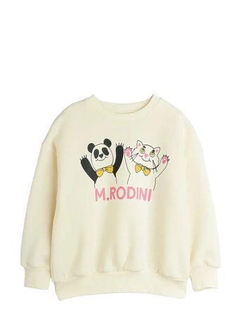 Mini Rodini Panda & Cat Sp Sweatshirt - Cream - 80/86