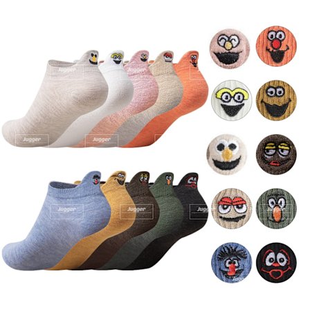 Sødt sokker 10 par bomuld Kawaii broderet sjove ankel sokker Nyhed sokker til kvinder piger