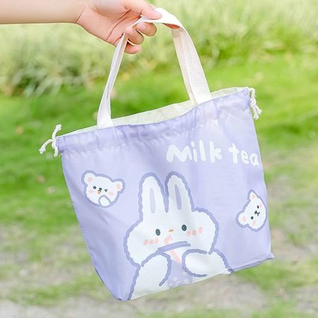 Kawaii Lunsjveske for jenter søt isolert matboks estetiske ting Bento kjøleveske lunsj tøyveske for skole piknik kontor