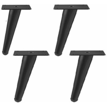 4 st möbel kon lutande stöd soffben TV-möbel ben möbel kon järn ben (koniska ben sneda mattsvart 12cm).pa