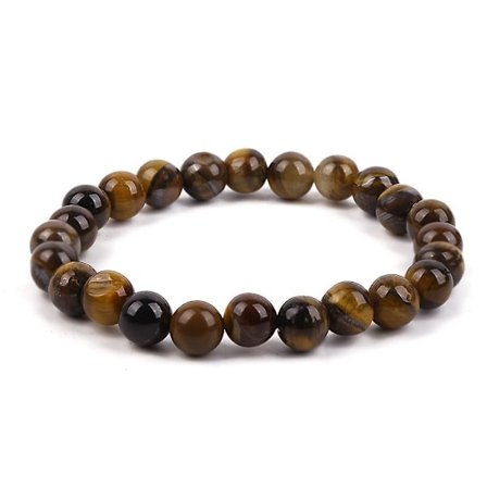 Naturlige Tigerøje Perle Armbånd Håndlavet Tibetansk Buddhistisk Justerbar Stræk