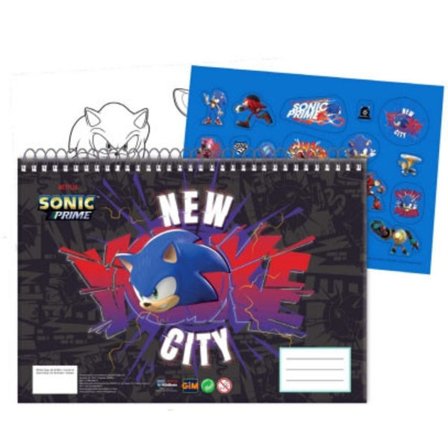Sonic the Hedgehog A4 Spiral Skisseblokk med 40 Ark og Klistremerker - Skaff Deg Sonic the Hedgehog