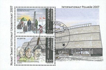 Grønland - Polar år - Stemplet miniark