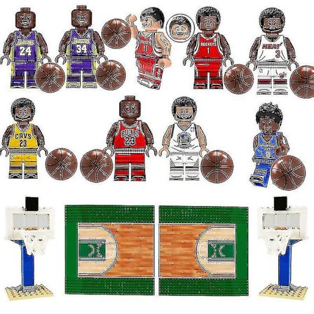 NBA basket byggklossar set Minifigure basketplan style 4