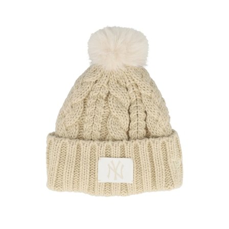 Kinder New Era - MLB Beige pom Mütze - Kinder New York Yankees Cable Light Beige Pom @ Hatstore