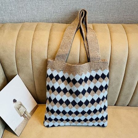 Håndvævet taske Uld strikke skuldertasker 2 2