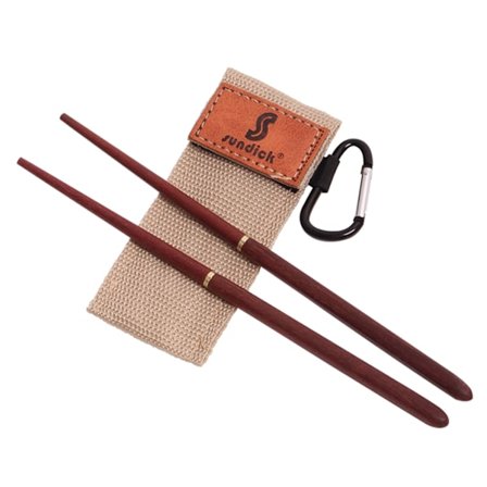 1 Par Sammenleggbare Spisepinner Mahogni Bærbare Spisepinner Camping Bestikk Tre Spisepinner Reisebestikk Utendørsutstyr