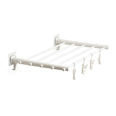 Veggmontert sammenleggbart tørkestativ for klær, skjult og enkelt