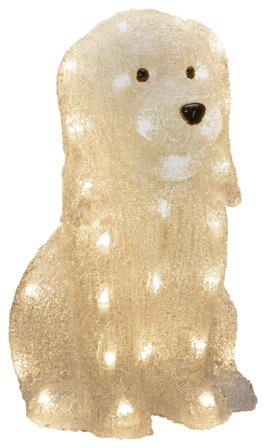 Konstsmide 6299-103 Dekorationsbelysning hund, akryl, 31 cm, 40 LED, Belysning