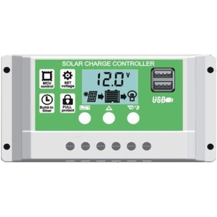 Beijiyi 10A Solpanel Ladecontroller til 12V og 24V Bly-Syre/Lithium Batterier med Baggrundsbelyst LCD-Display