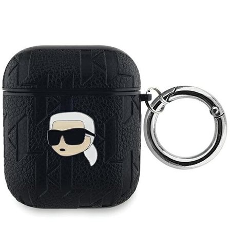 Karl Lagerfeld Monogram Karl Head -kotelo AirPods 1 / 2 - musta