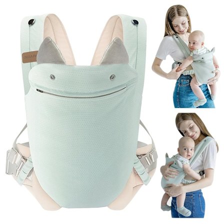 (Blå) Passer til 15-33 lbs Baby Carrier Nyfødt til Småbarn, Ergonomisk Baby Carrier, Justerbar Baby Carrier, Pustende Cotto