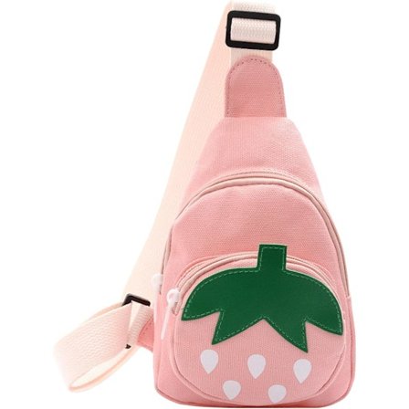 (Pink) Frugt Jordbær Sling Bag Enkelt Skulder Rygsæk Crossbody Rygsæk Casual Rygsæk
