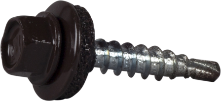 ESSVE 64935 Farmerskrue 4,8 x 28 mm, borspiss, 250-pakning Mørkebrun (RAL 8017), Innfesting