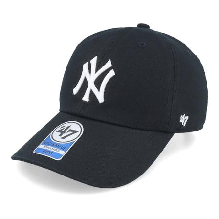 47 Brand - MLB Noir unconstructed Casquette - Kids New York Yankees Clean Up Black Dad Cap @ Hatstore