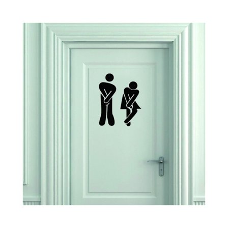 Toalett Dörr - Vägg Självhäftande Vinyl Väggdekaler Toalett Dörr Klistermärke (Blow Out To Go)
